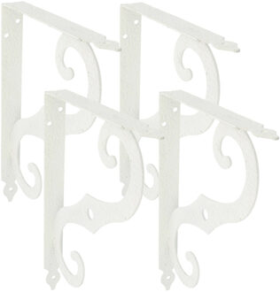 amig Plankdrager/steun/muurbeugel Barok - 4x - metaal - wit - H200 x B150 mm - Tot 100 kg