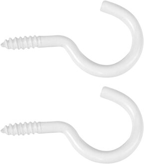amig Schroefhaken - 12x - staal - 50 mm - wit - DHZ ijzerwaren - A merk kwaliteit