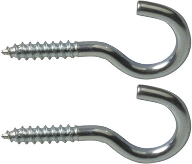 amig Schroefhaken - 16x - verzinkt staal - 50 mm - zilver - DHZ ijzerwaren - A merk kwaliteit