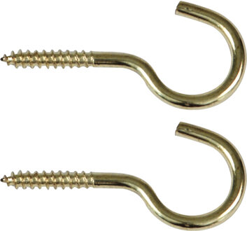 amig Schroefhaken - 18x - staal - 50 mm - goud - DHZ ijzerwaren - A merk kwaliteit