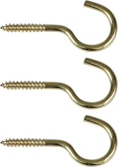 amig Schroefhaken - 63x - staal - 23 mm - goud - DHZ ijzerwaren - A merk kwaliteit