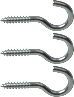 amig Schroefhaken - 78x - verzinkt staal - 23 mm - zilver - DHZ ijzerwaren - A merk