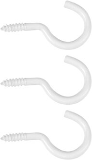 amig Schroefhaken - 9x - staal - 60 mm - wit - DHZ ijzerwaren - A merk kwaliteit