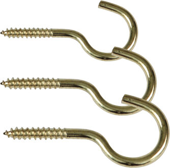 amig Schroefhaken Set - 25 delig - staal - goud - messing - DHZ ijzerwaren - A merk kwaliteit