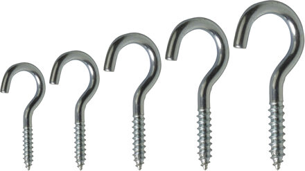 amig Schroefhaken Set - 84-delig - verzinkt staal - zilver - DHZ ijzerwaren - A merk kwaliteit