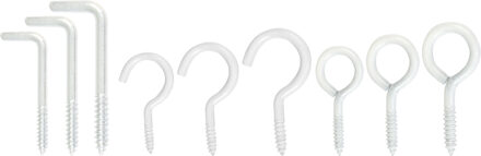 amig Schroefhaken Set - 87-delig - staal - wit - DHZ ijzerwaren - A merk kwaliteit