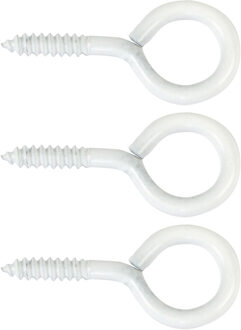 amig Schroefogen - 24x - staal - 40 mm - wit - DHZ ijzerwaren - A merk kwaliteit