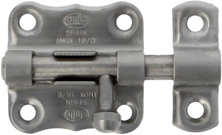 amig schuifslot/plaatgrendel - 2.5 x 3.3 cm - mat roestvrij staal - deur - poort