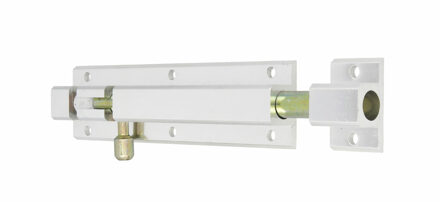 amig schuifslot/plaatgrendel - aluminium - 10cm - zilver - incl schroeven - deur - raam - Grendels Zilverkleurig