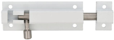 amig schuifslot/plaatgrendel - aluminium - 6 cm - wit - deur - schutting - raam