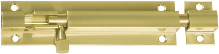 amig schuifslot/plaatgrendel - messing - 4 x 2.55 cm - koper/goudkleur - gepolijst - deur - poort