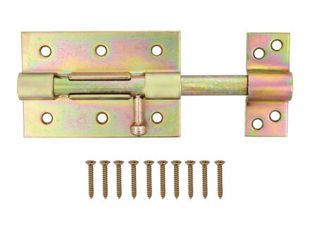 amig schuifslot/plaatgrendel - staal - 10cm - gegalvaniseerd - incl schroeven - deur - raam - Grendels