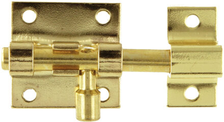 amig schuifslot/plaatgrendel - staal - 3 x 2.75 cm - met messing afgewerkt staal - deur - schuttin