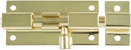 amig schuifslot/plaatgrendel - staal - 4 x 2.75 cm - met messing afgewerkt staal - deur