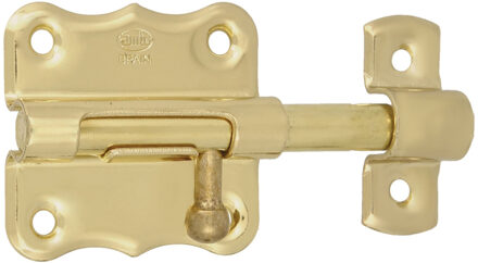 amig schuifslot/plaatgrendel - staal - 5 x 4.8 cm - messing afwerking - goud - deur - poort