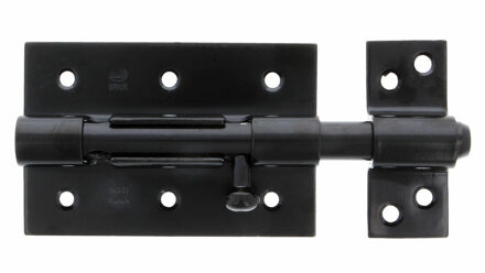 amig schuifslot/plaatgrendel - staal - 7cm - zwart - incl schroeven - deur - raam