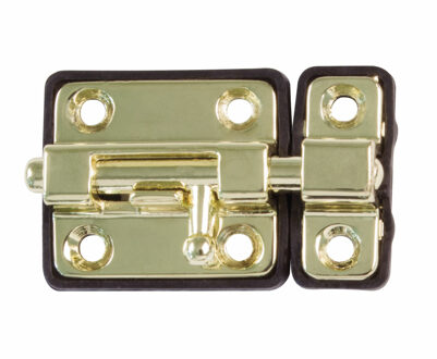 amig schuifslot/plaatgrendel - zamak - 3.5cm - messing - incl schroeven - deur - raam