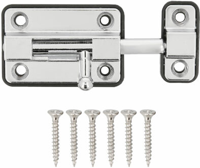 amig schuifslot/plaatgrendel - zamak - 3.5cm - verchroomd - incl schroeven - deur - raam