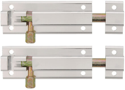 amig schuifslot/plaatgrendelA - 4x - aluminium - 5 cm - zilver - deur  - Grendels Zilverkleurig