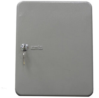 amig sleutelkastje - grijs - 20 sleutels - staal - 20 x 16 x 7 cm