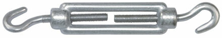 amig Spanschroeven/draadspanner met haak/haak - 1x - 11cm - verzinkt staal - 200kg - M8 schroefdraad