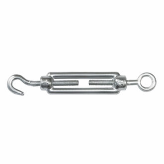 amig Spanschroeven/draadspanner met haak/oog - 1x - 12.5cm - verzinkt staal - 300kg - M10 schroefdra