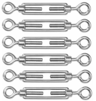amig Spanschroeven/draadspanner met oog/oog - 6x - 7cm - 316L RVS - 100kg - M5 schroefdraad