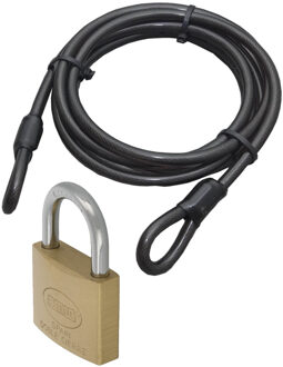 amig Staalkabel met 60 mm hangslot - 10m x 12mm kabel - geplastificeerd - kabelslot met sleutel