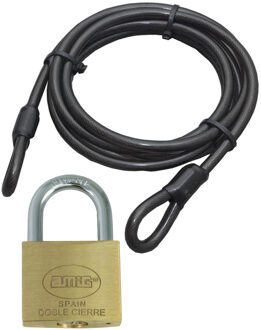 amig Staalkabel met 60 mm hangslot - 10m x 12mm kabel - geplastificeerd - trailer vastzetten