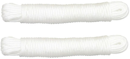 amig Touw - 2x - 10 meter - D3mm - polypropyleen - 50 kg - wit - waslijn - tuin