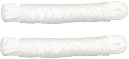 amig Touw - 2x - 20 meter - D3mm - polypropyleen - 50 kg - wit - waslijn - tuin