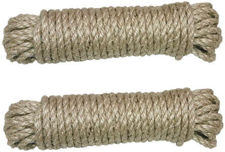 amig Touw - 2x - 20 meter - D8mm - sisal - 130kg - natuurlijke vezels - decoraties - tuinieren