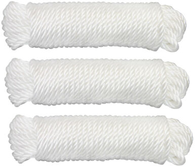 amig Touw - 3x - 10 meter - D4mm - nylon - wit - waslijn - tuin