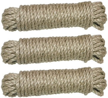 amig Touw - 3x - 20 meter - D8mm - sisal - 130kg - natuurlijke vezels - decoraties - tuinieren
