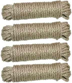 amig Touw - 4x - 10 meter - D6mm - sisal - 130kg - natuurlijke vezels - decoraties - tuinieren