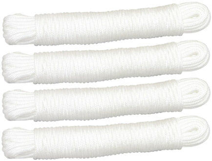 amig Touw - 4x - 15 meter - D3mm - polypropyleen - 50 kg - wit - waslijn - tuin