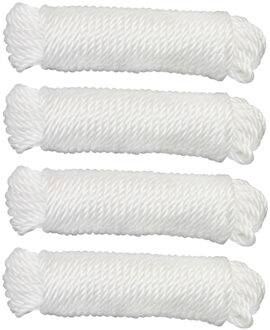 amig Touw - 4x - 20 meter - D4mm - nylon - wit - waslijn - tuin