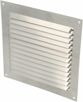 amig Ventilatie/muurrooster met gaas - 150 x 150mm - aluminium - zilver - schoepenrooster