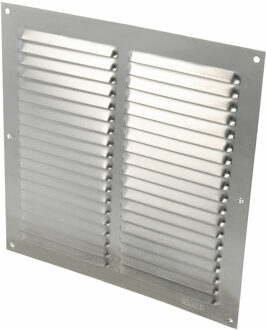 amig Ventilatie/muurrooster met gaas - 200 x 200mm - aluminium - zilver - schoepenrooster