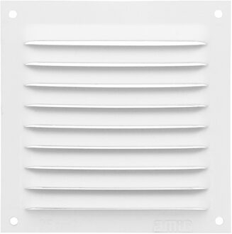 amig Ventilatierooster/muurrooster - 100 x 100mm - aluminium - wit - schoepenrooster