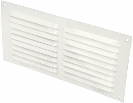 amig Ventilatierooster/muurrooster - 100 x 200mm - aluminium - wit - schoepenrooster