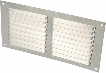 amig Ventilatierooster/muurrooster - 100 x 200mm - aluminium - zilver - schoepenrooster
