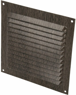 amig Ventilatierooster/muurrooster - 150 x 150mm - aluminium - wengehout look - schoepenrooster