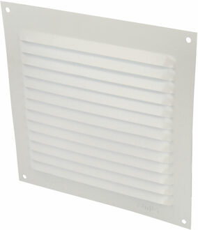 amig Ventilatierooster/muurrooster - 150 x 150mm - aluminium - wit - schoepenrooster