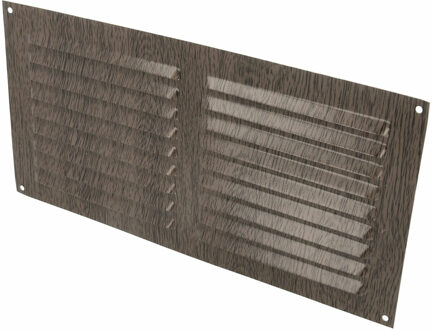 amig Ventilatierooster/muurrooster - 150 x 300mm - aluminium - wengehout look - schoepenrooster