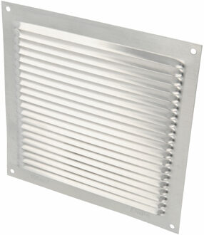 amig Ventilatierooster/muurrooster - 170 x 170mm - aluminium - zilver - schoepenrooster