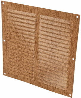amig Ventilatierooster/muurrooster - 200 x 200mm - aluminium - beukenhout look - schoepenrooster