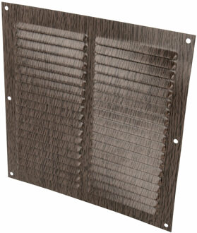 amig Ventilatierooster/muurrooster - 200 x 200mm - aluminium - wengehout look - schoepenrooster