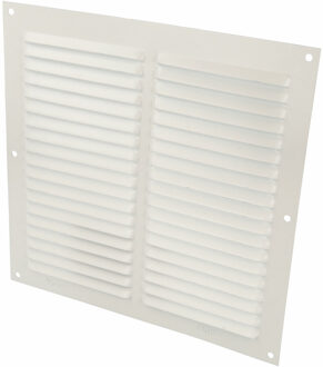 amig Ventilatierooster/muurrooster - 200 x 200mm - aluminium - wit - schoepenrooster