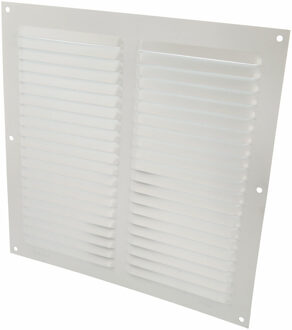 amig Ventilatierooster/muurrooster - 250 x 250mm - aluminium - wit - schoepenrooster
